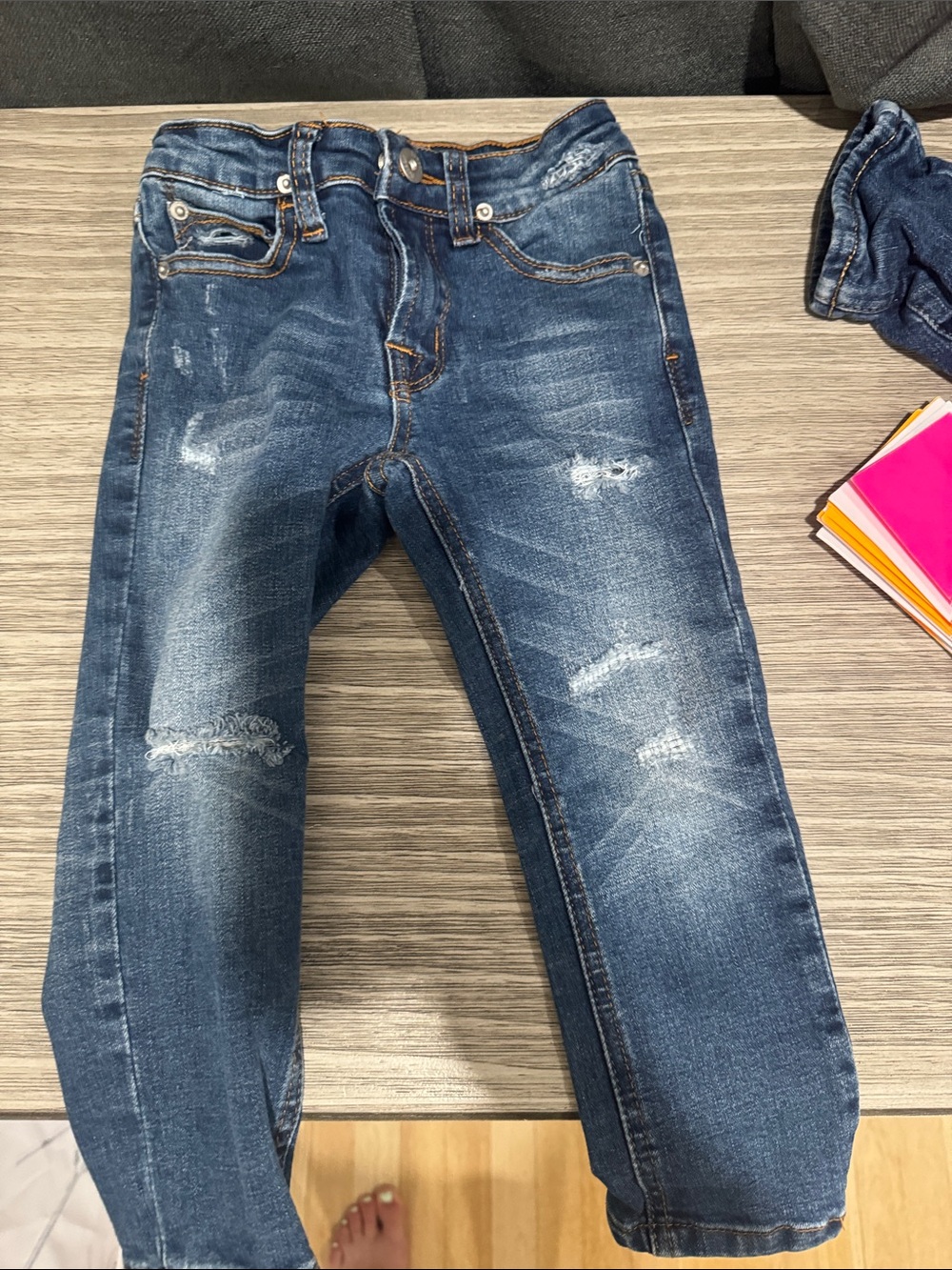 Hudson Jeans Kids Distressed Blue Denim Jeans